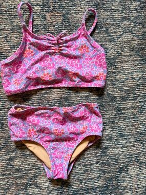 Crewcuts Pink and Lavender Floral Swim Top & Bottom Set